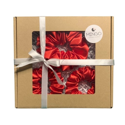 Zdjęcie oferty: Box prezentowy, 3 scrunchie - Czerwień