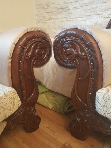 Zdjęcie oferty: Komplet sofa kanapa 2 i 3 osobowe rzeźbione dębowe