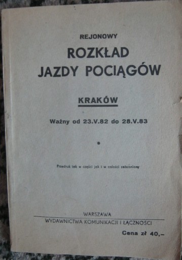 Zdjęcie oferty: Kraków 1983 Katowice Lublin Kielce Warszawa Sanok