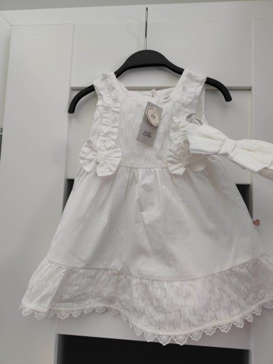 Zdjęcie oferty: biała sukienka River Island z opaską 86 cm chrzest
