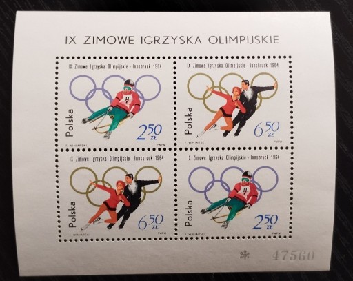Zdjęcie oferty: Bloczek IX Zimowe Igrzyska Olimpijskie 1964
