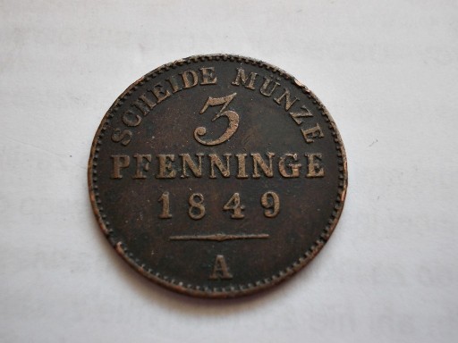 Zdjęcie oferty: 3 Pfenninge 1849 A