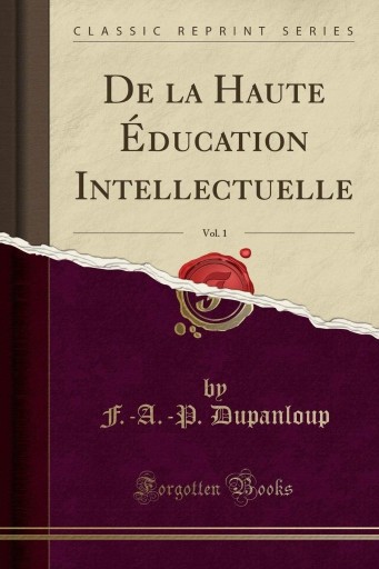 Zdjęcie oferty: De la Haute Éducation Intellectuelle