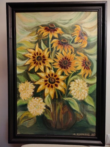 Zdjęcie oferty: Obraz olejny słoneczniki kwiaty sygnowany 