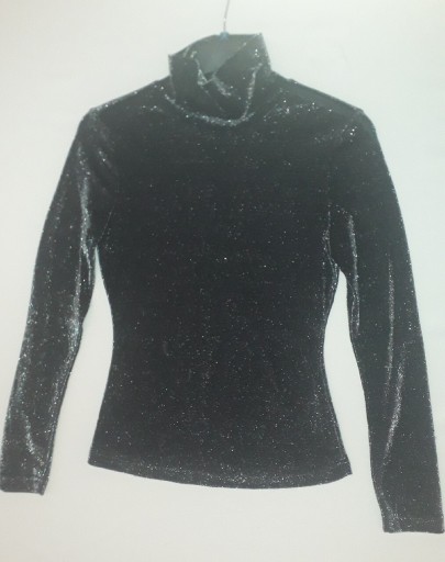 Zdjęcie oferty: Błyszcząca brokatowa bluzka Półgolf 32 XXS