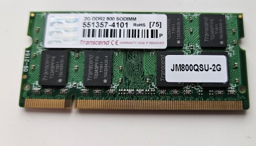 Zdjęcie oferty: PAMIĘĆ TRANSCEND 2GB DDR2 800MHz 551357-4101