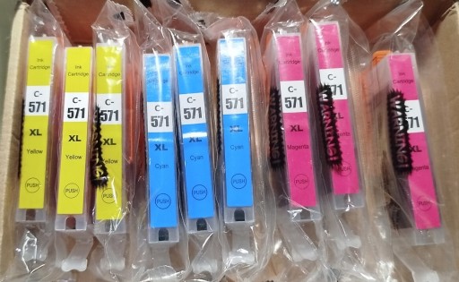 Zdjęcie oferty: 9 TUSZY 3 kolory Canon CLI-571yellow,cyan,magenta 