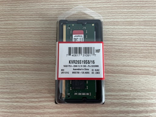 Zdjęcie oferty: Pamięć RAM Kingston DDR4 16GB 2666MHz 1Rx8