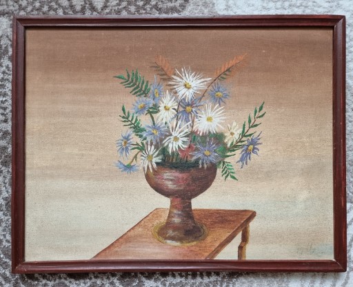 Zdjęcie oferty: Obraz malowany ręcznie - wazon z kwiatami