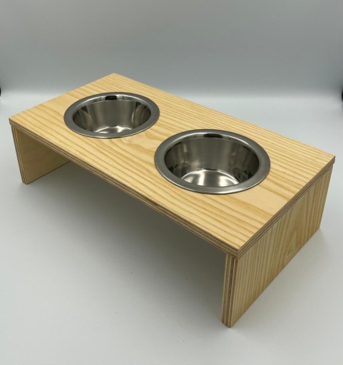Zdjęcie oferty: Miska dla psa/kota podwójna drewniana 0,7l (L)
