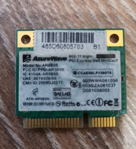 Zdjęcie oferty: Karta wifi do laptopa Azurewave ar5b95 b/g/n