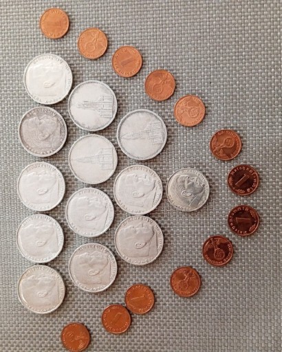 Zdjęcie oferty: 13 monet marek niemieckich srebro 1935-39r.