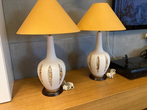 Zdjęcie oferty: 2 lampy stołowe vintage ceramika artystyczna, USA