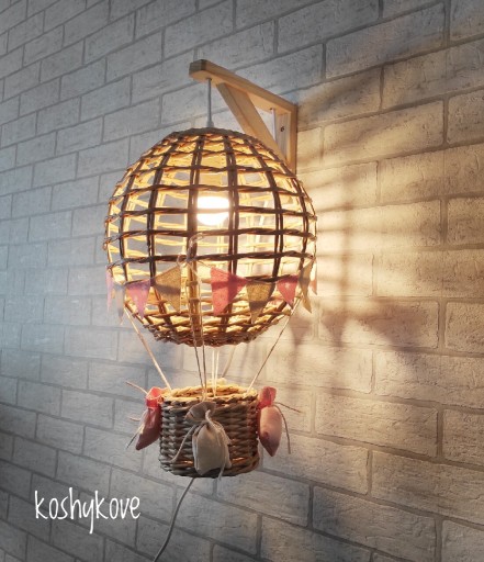 Zdjęcie oferty: Lampka kinkiet nocna balon róż handmade