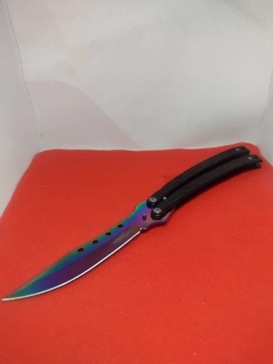 Zdjęcie oferty: MOTYLEK NÓŻ Czarno-tęczowy Noże NOŻYKI