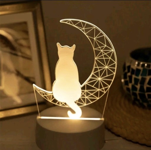 Zdjęcie oferty: Lampa Nocna 3D w Kształcie Kota