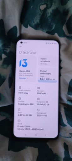 Zdjęcie oferty: Xiaomi Mi 11 Ultra 12/512 GB +  Ładowarka 120W/80W