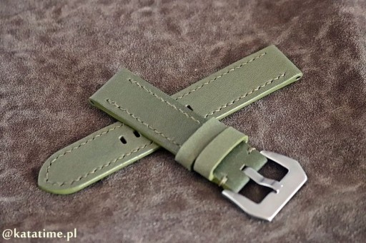 Zdjęcie oferty: PASEK DO ZEGARKA 22 mm KHAKI szyty ręcznie skóra 