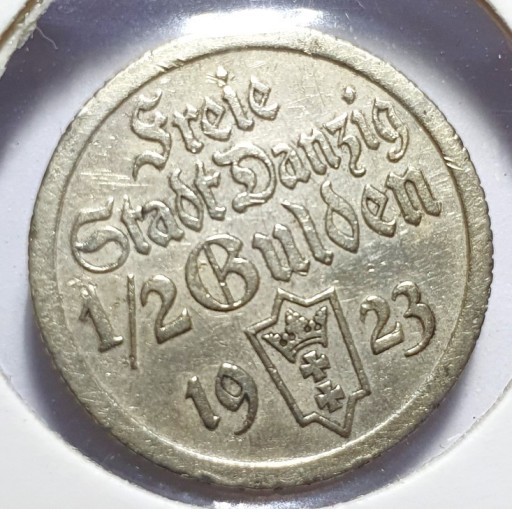 Zdjęcie oferty: 1/2 Guldena 1923  KOGA Wolne Miasto Gdańsk