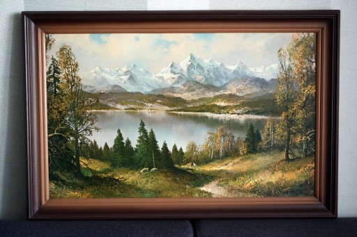 Zdjęcie oferty: Obraz "Pejzaż górski" w ramie