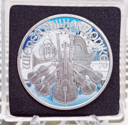 Zdjęcie oferty: Srebrna moneta Wiedeński Filharmonik 2018 kolor Ag.999