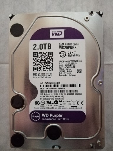 Zdjęcie oferty: Dysk twardy WD Purple WD20PURX 2TB SATA III 3,5"