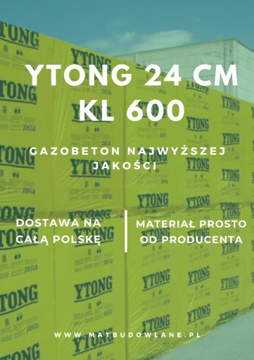 Zdjęcie oferty: Bloczki Ytong 24 kl 600 gazobeton suporex pustak