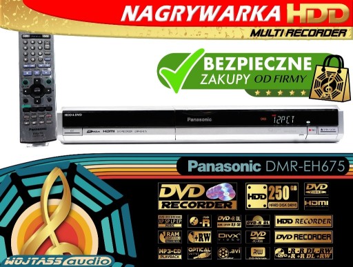 Zdjęcie oferty: Nagrywarka PANASONIC DMR-EH675 pilot HDD 250 GB Recorder