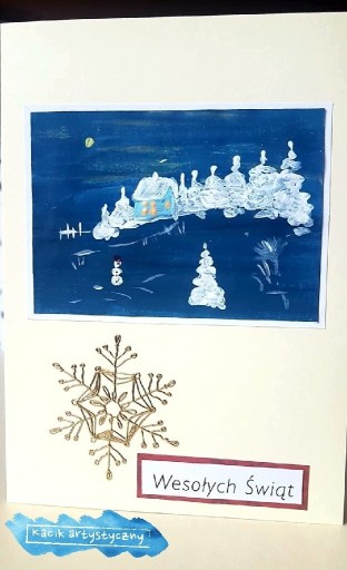 Zdjęcie oferty: Kartki świąteczne ręcznie robione malowane Święta