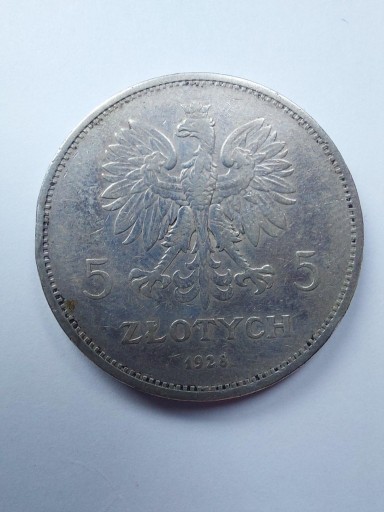 Zdjęcie oferty: 5 złotych NIKE 1928 bez znaku mennicy