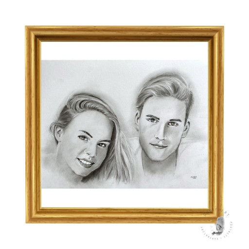 Zdjęcie oferty: Portret ołówkiem ze zdjęcia prezent A3 dwie osoby