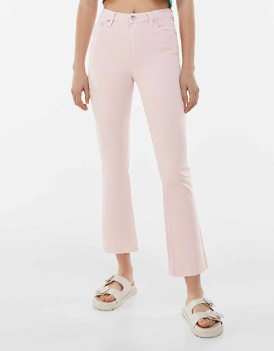 Zdjęcie oferty: Różowe spodnie jeansowe Bershka XS dzwony 
