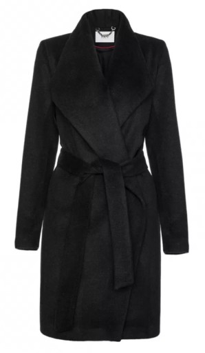 Zdjęcie oferty: Czarny płaszcz wełniany z kaszmirem FAN LEATHER