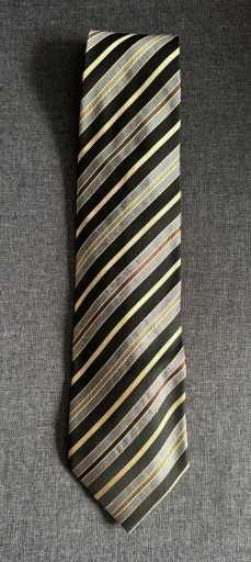 Zdjęcie oferty: Jedwabny krawat, żółto czarne paski