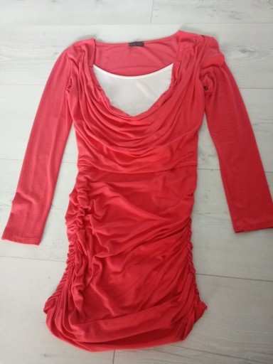 Zdjęcie oferty: Czerwona koralowa mini sukienka tunika Oxyd 36/38