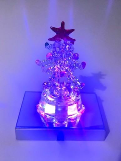 Zdjęcie oferty: Choinka szklana 9,5 cm świąteczna z podświetlaczem