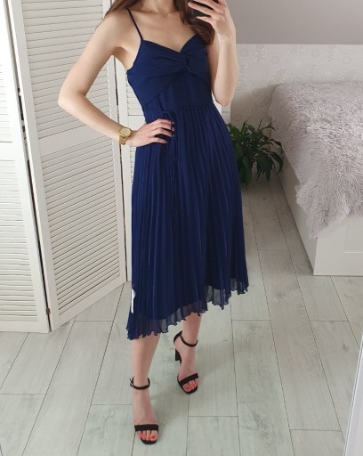 Zdjęcie oferty: Asos granatowa sukienka plisowana midi plisy 42 XL