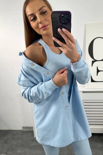 Zdjęcie oferty: Bluza Top Legginsy Komplet  3-cześci Niebieski S M