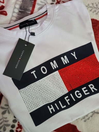 Zdjęcie oferty: Koszulka damska bawełniana z cekinami Tommy XS