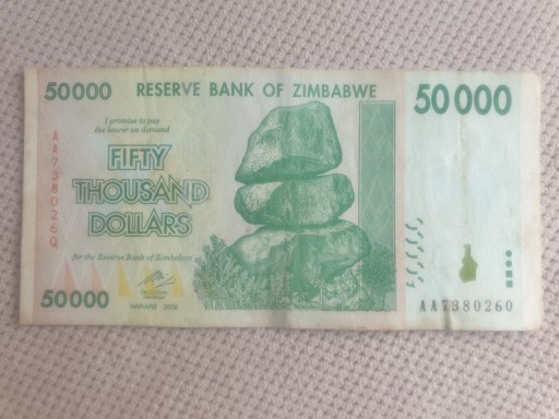 Zdjęcie oferty: Zimbabwe 50000 dolarów
