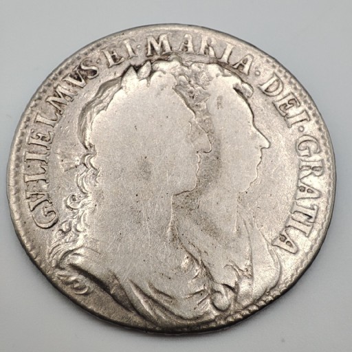 Zdjęcie oferty: Moneta 1/2 KORONY 1689 WILLIAM I MARIA Anglia 