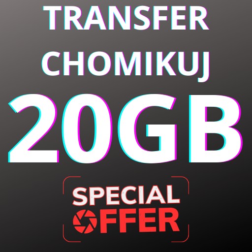 Zdjęcie oferty: TRANSFER CHOMIKUJ 20GB | DOSTAWA 24/7 | 30 DNI