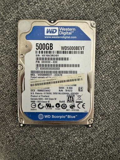 Zdjęcie oferty: Western Digital WD5000BEVT 500GB Dysk PS4