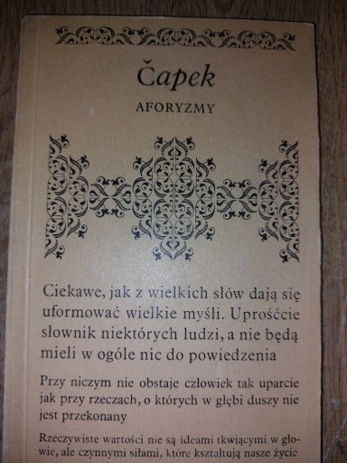 Zdjęcie oferty: Capek, Aforyzmy (książka)