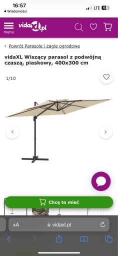 Zdjęcie oferty: Parasol vidaXL 400 x 300 cm