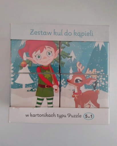 Zdjęcie oferty: Zestaw 4 kul do kąpieli w kartonikach typu puzzle