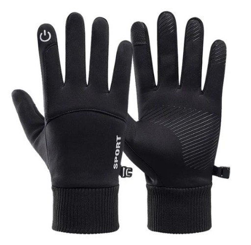 Zdjęcie oferty: Czarne sportowe rękawiczki zimowe