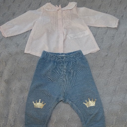 Zdjęcie oferty: Komplet koszula Zara i spodnie 5-10-15, r. 62-68