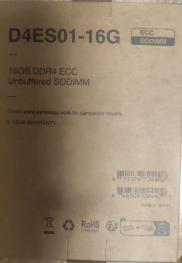 Zdjęcie oferty: Pamięć Synology DDR4 ECC D4ES01-16G Nowa 16Gb orginal
