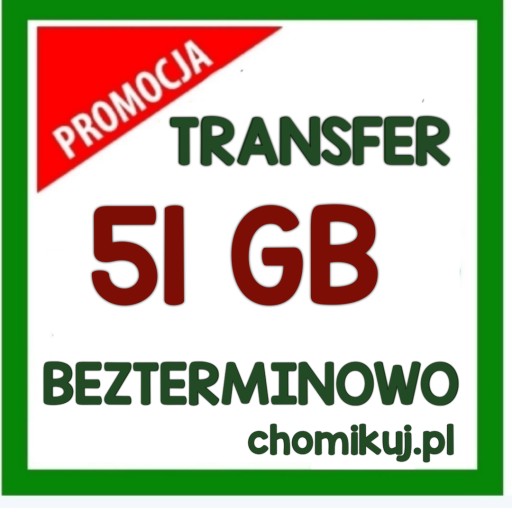 Zdjęcie oferty: Bezterminowy transfer na chomikuj 51 GB  bez limitu czasu...